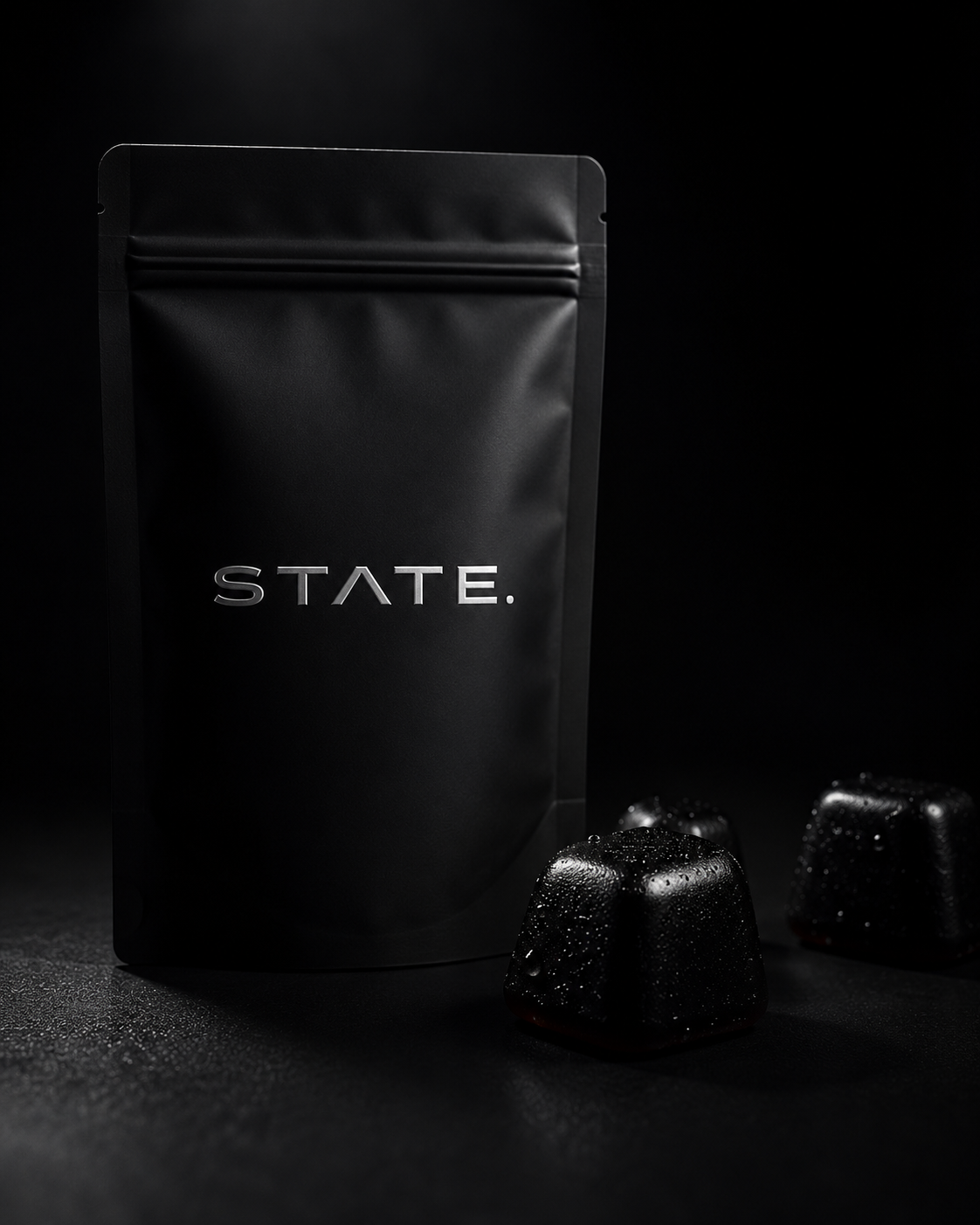 STATE. premium matte black performance gummy pouch